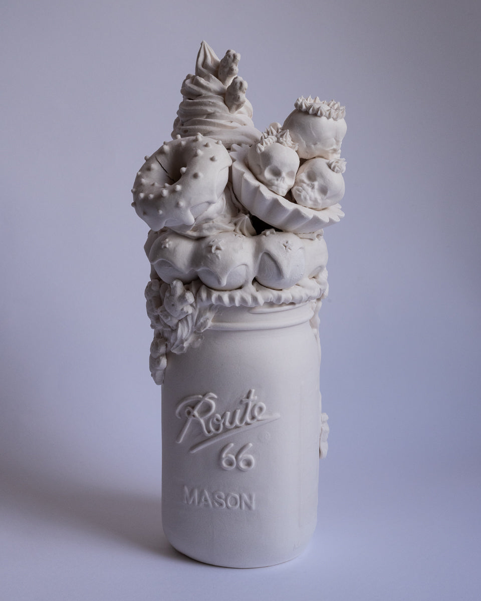 Route 66 Mason Jar II (One of a Kind Porcelain Sculpture)