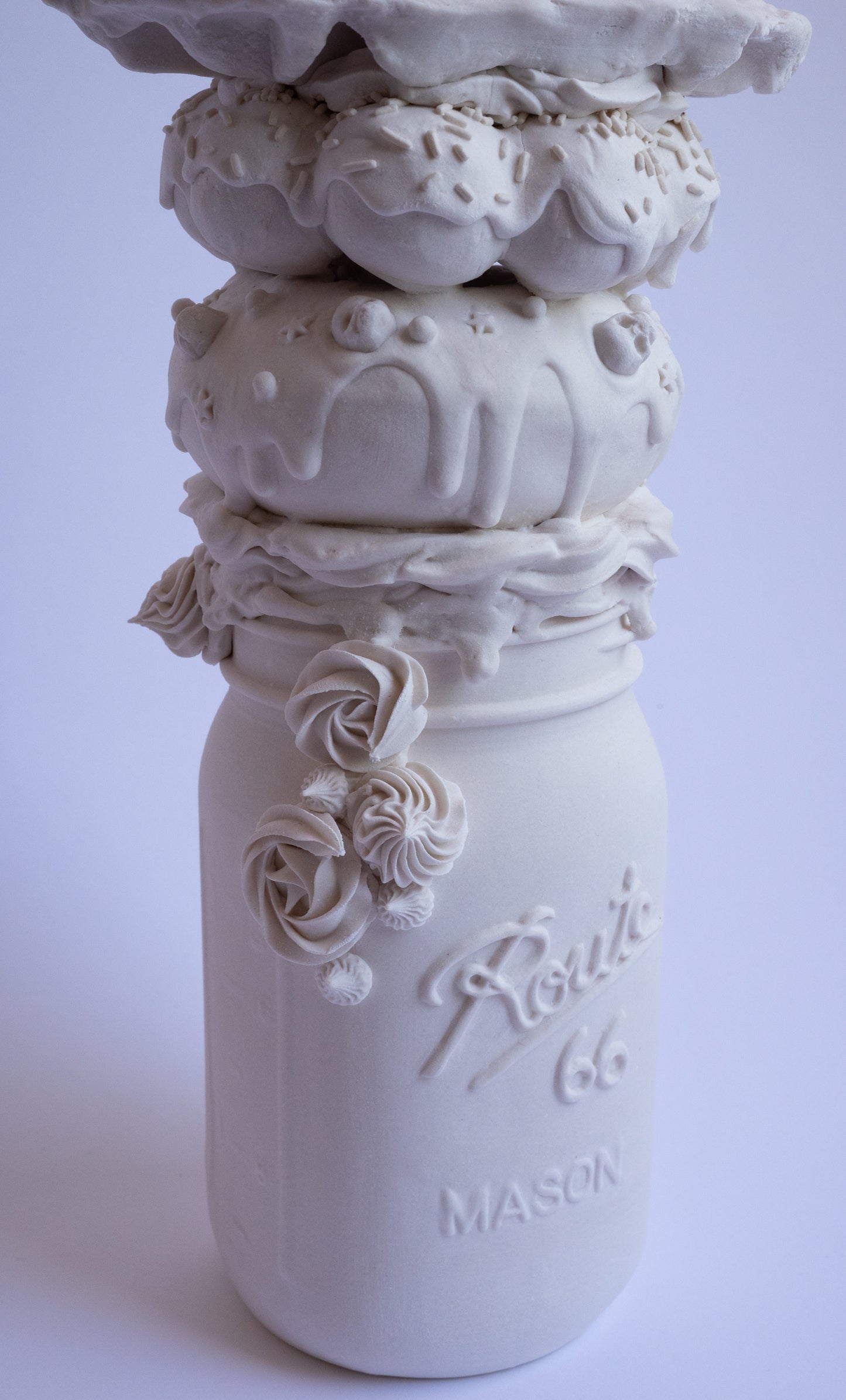 Route 66 Mason Jar III (One of a Kind Porcelain Sculpture)
