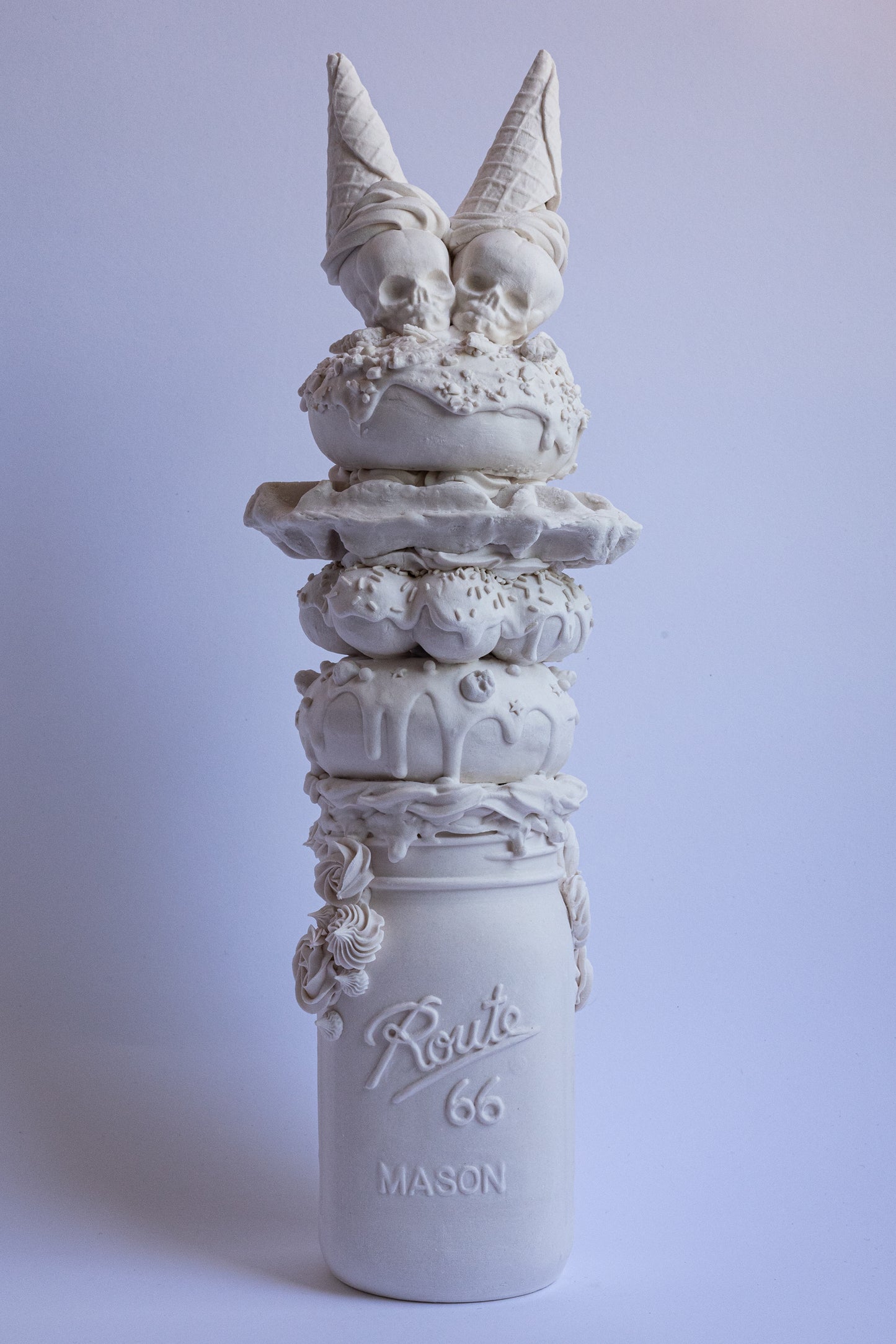 Route 66 Mason Jar III (One of a Kind Porcelain Sculpture)