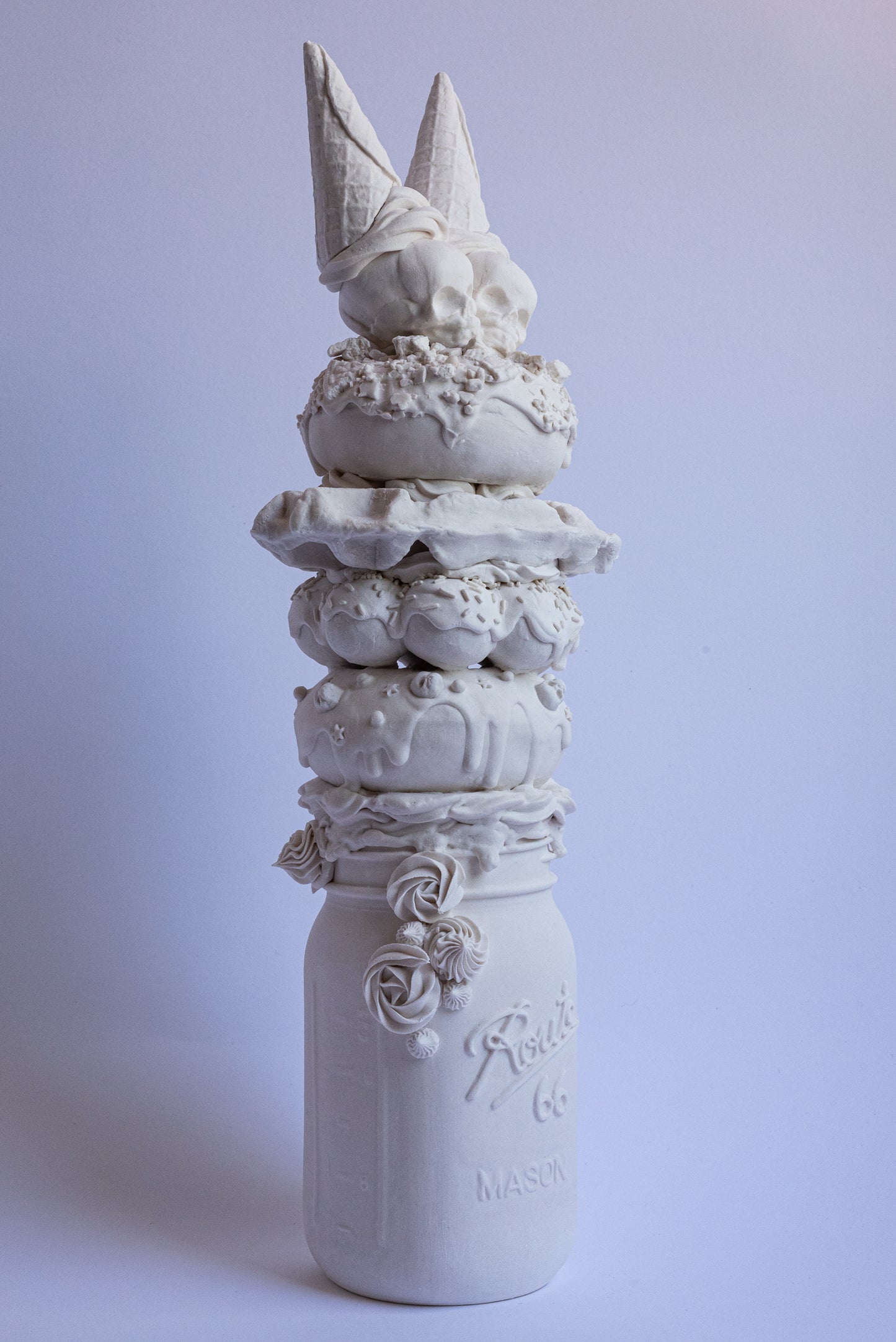Route 66 Mason Jar III (One of a Kind Porcelain Sculpture)