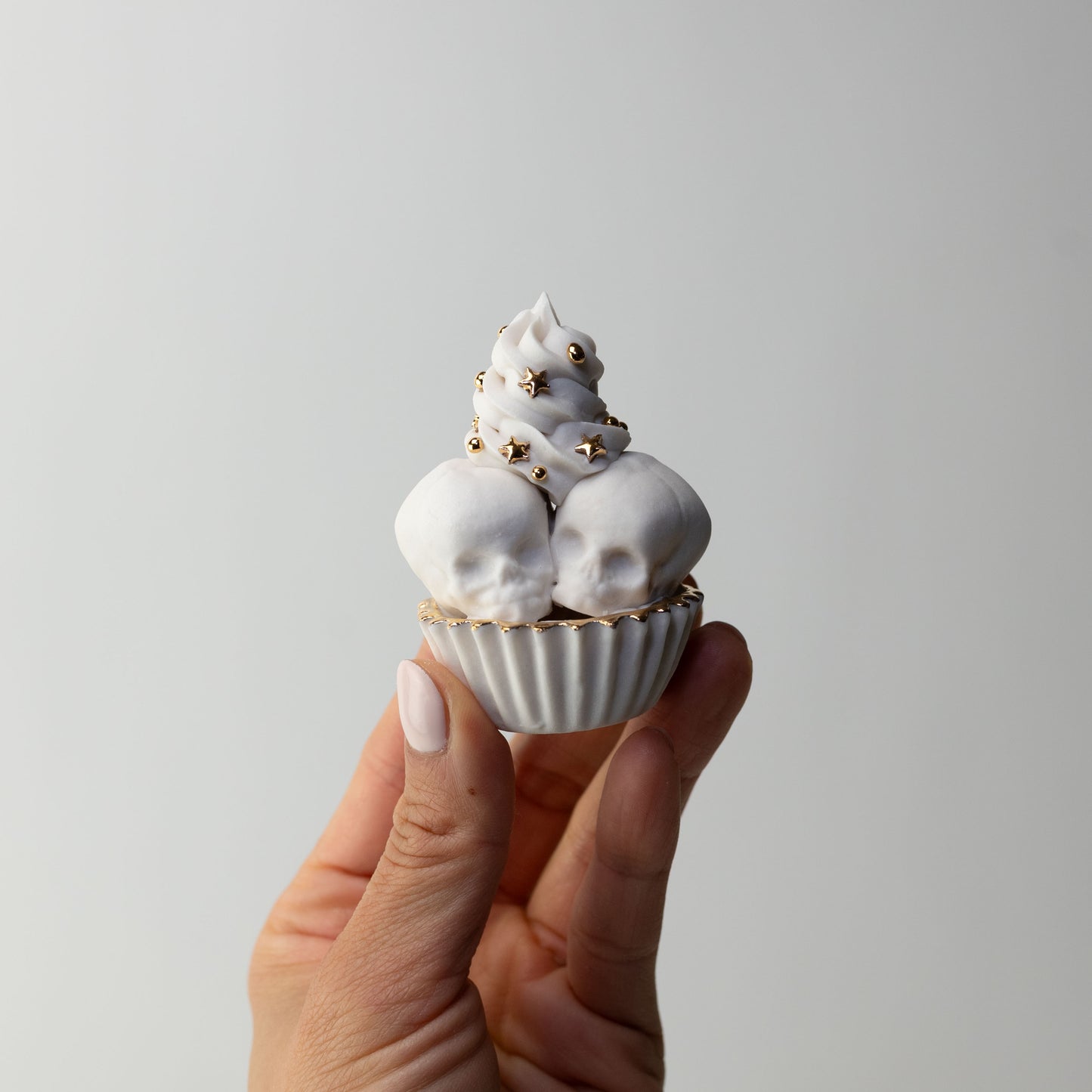 Gilded Twin Cupcake (Limited Edition Porcelain Sculpture)