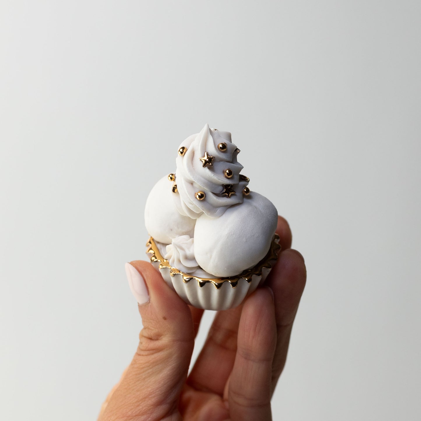 Gilded Twin Cupcake (Limited Edition Porcelain Sculpture)