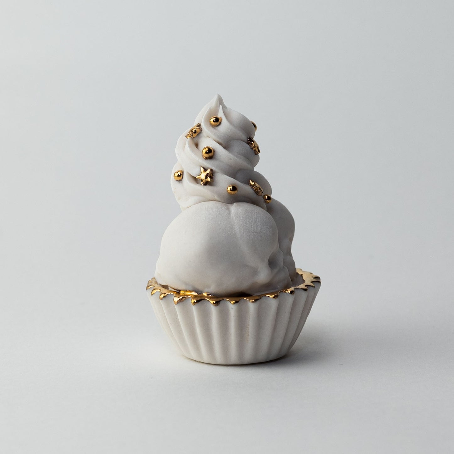 Gilded Twin Cupcake (Limited Edition Porcelain Sculpture)