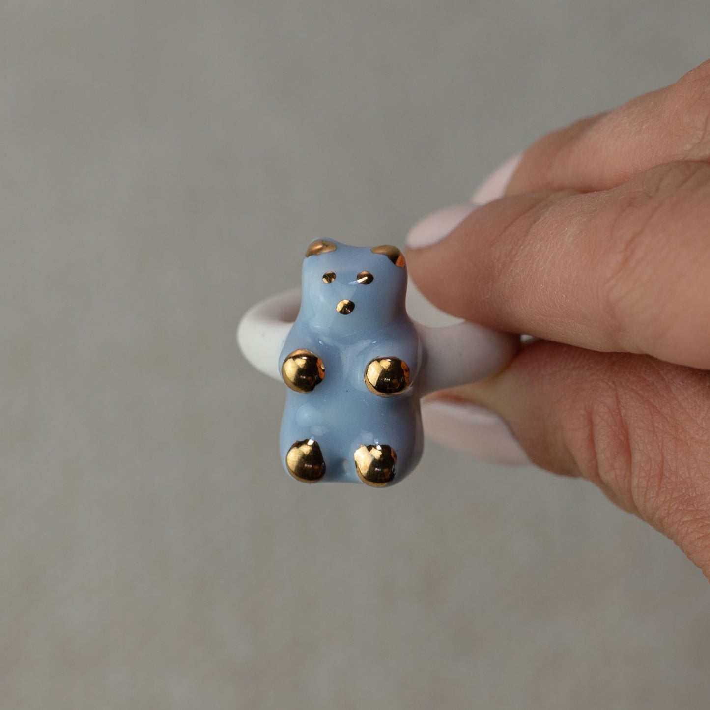 Gilded Gummy Bear Porcelain Ring