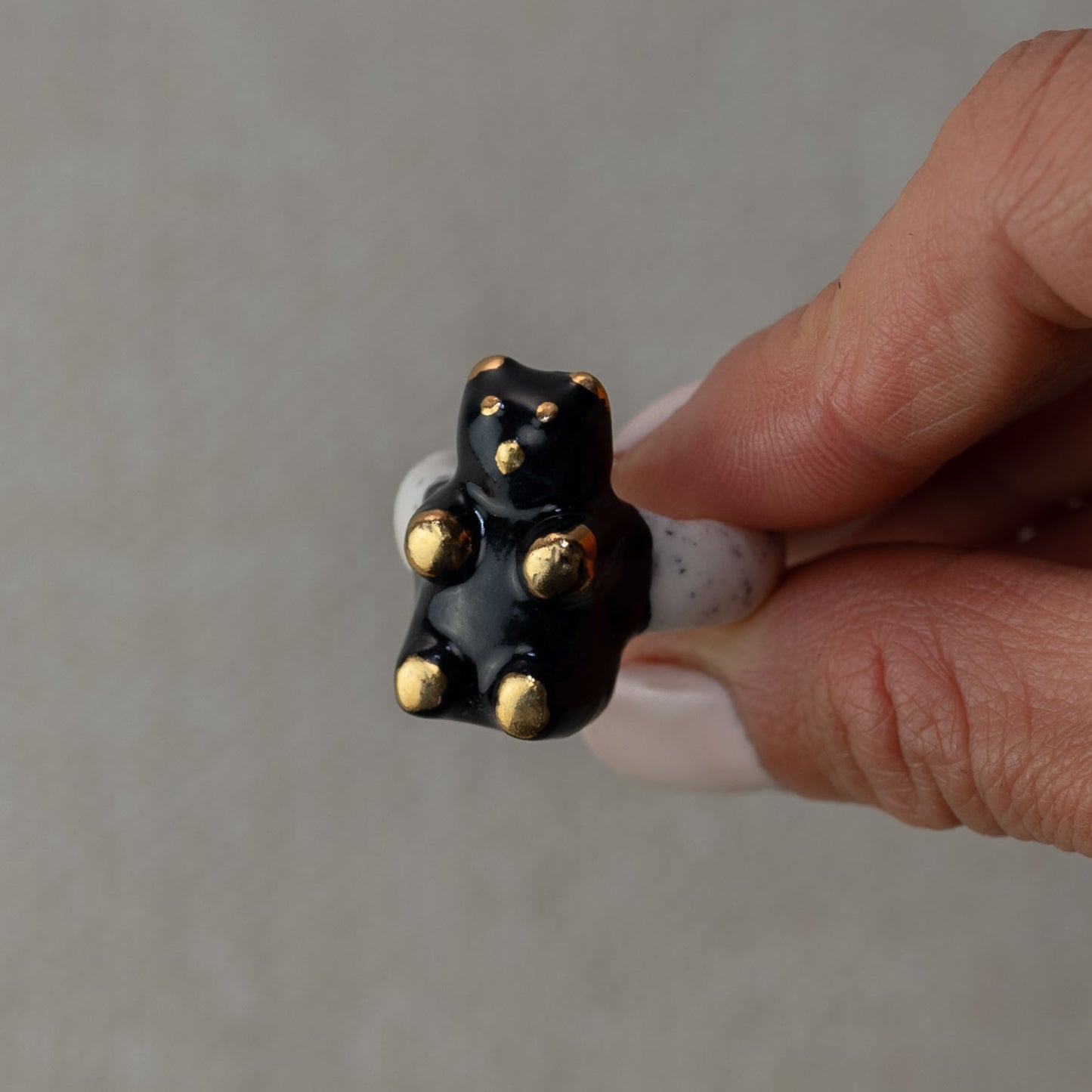 Gilded Gummy Bear Porcelain Ring