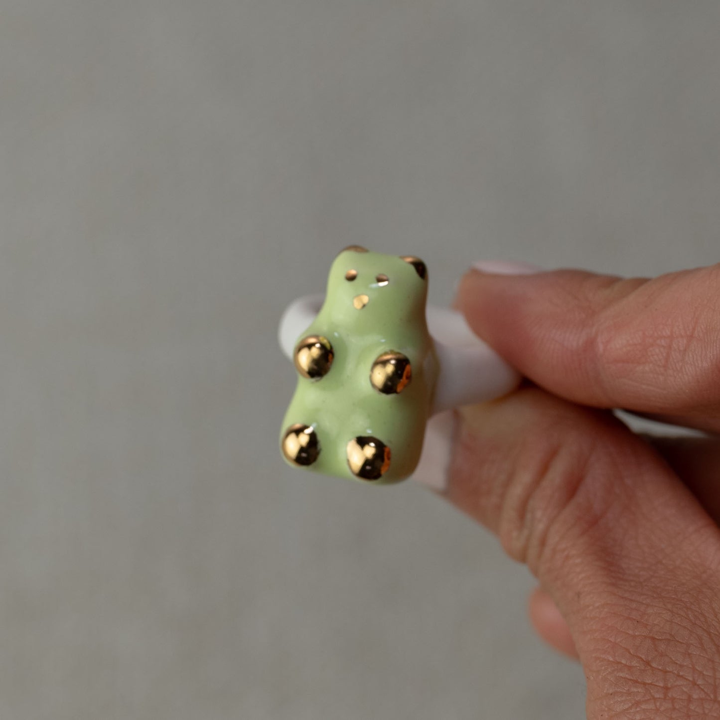 Gilded Gummy Bear Porcelain Ring