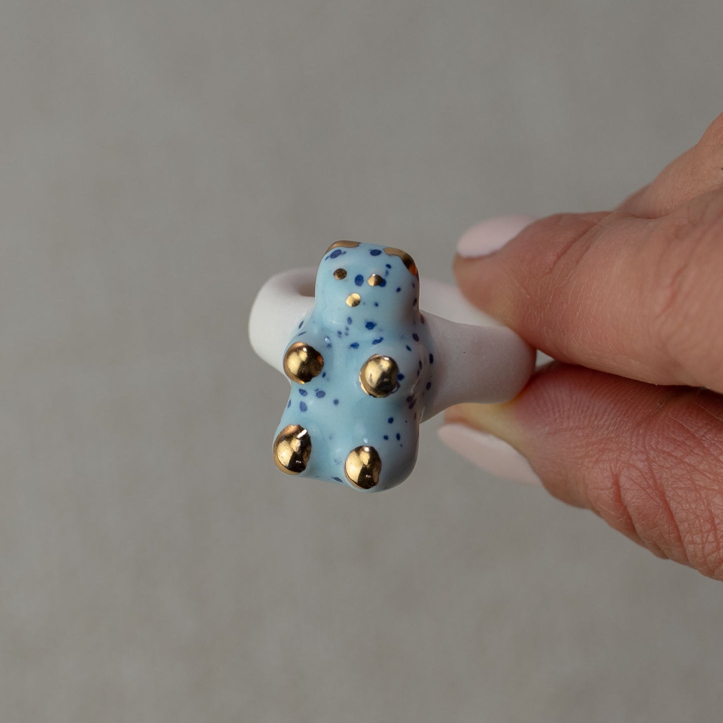 Gilded Gummy Bear Porcelain Ring