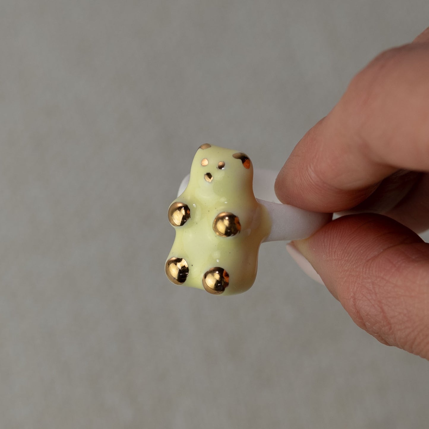 Gilded Gummy Bear Porcelain Ring