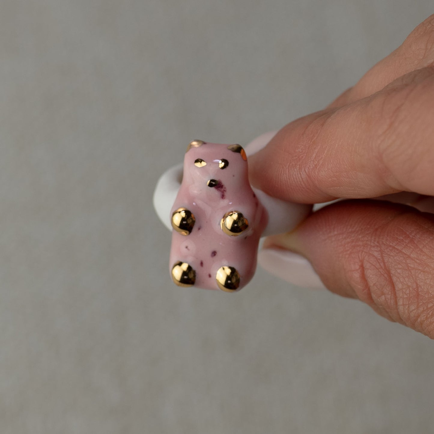 Gilded Gummy Bear Porcelain Ring