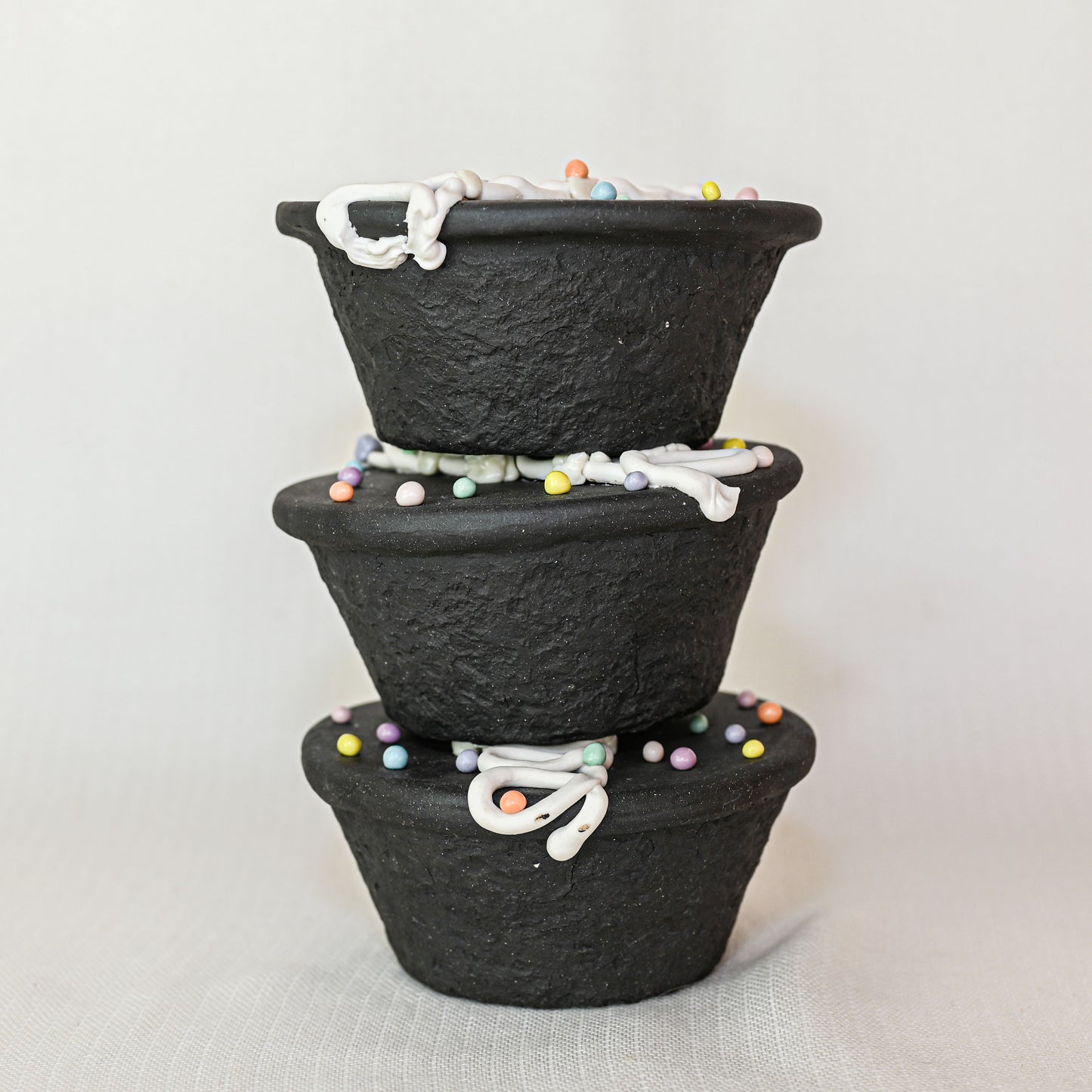 Jumbo Confetti Cupcake Tower Ceramic Sculpture