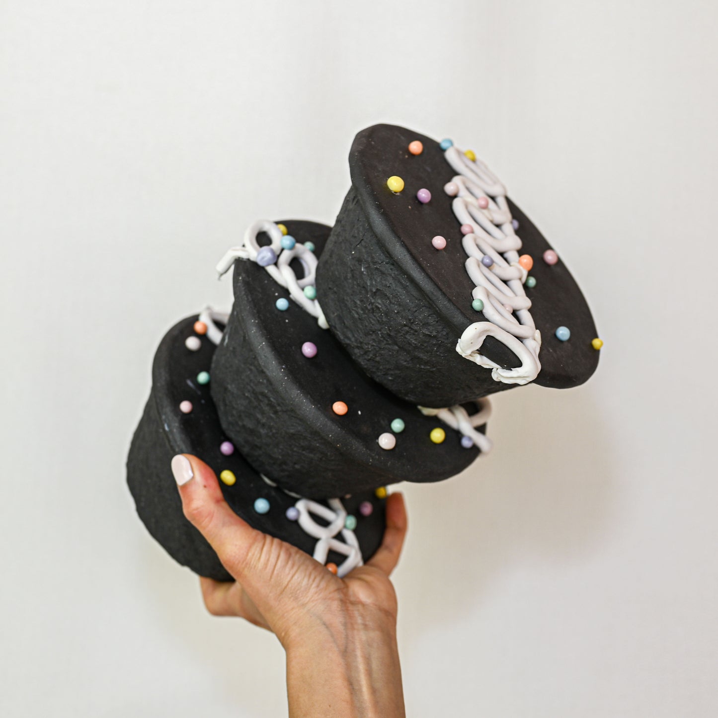 Jumbo Confetti Cupcake Tower Ceramic Sculpture