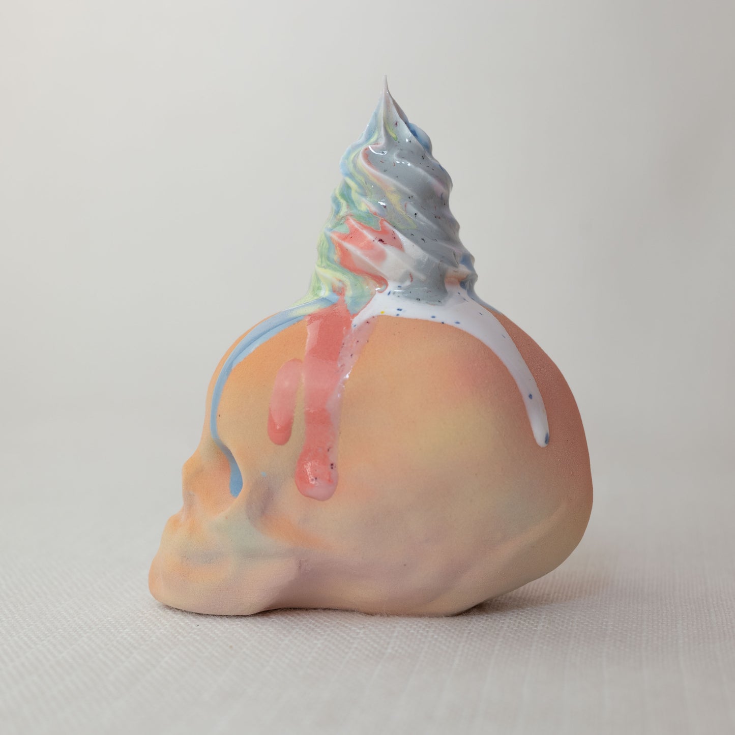 Large Rainbow Unicorn Dessert Skull C1