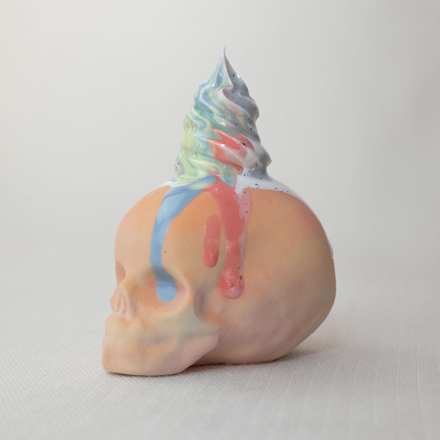 Large Rainbow Unicorn Dessert Skull C1