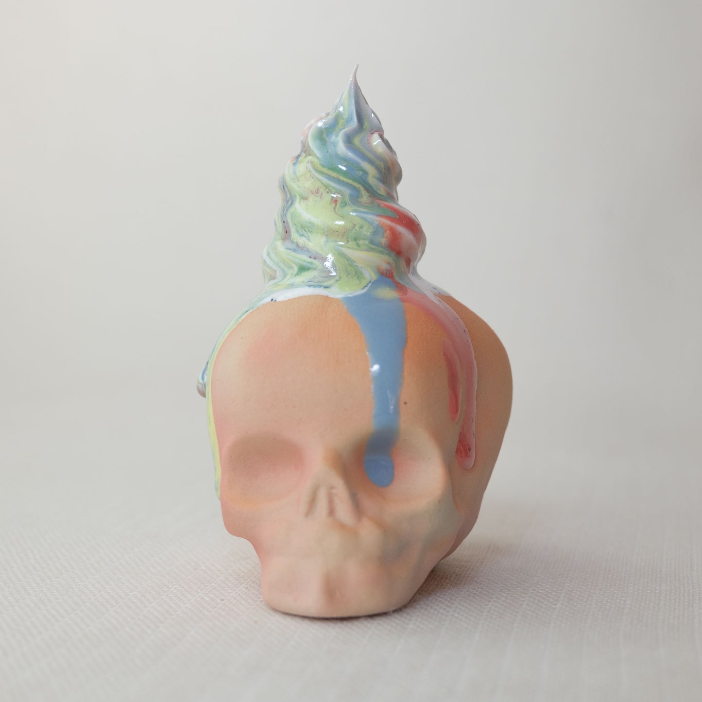 Large Rainbow Unicorn Dessert Skull C1