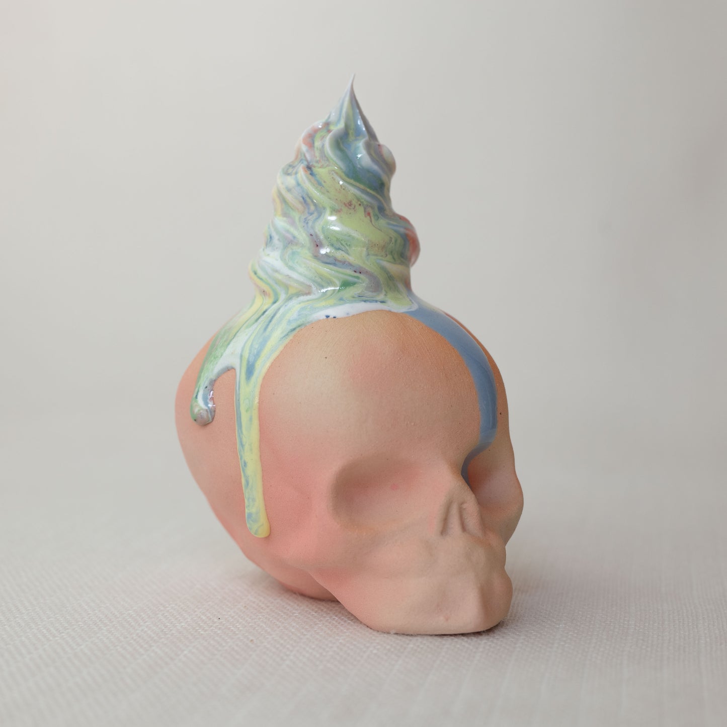 Large Rainbow Unicorn Dessert Skull C1