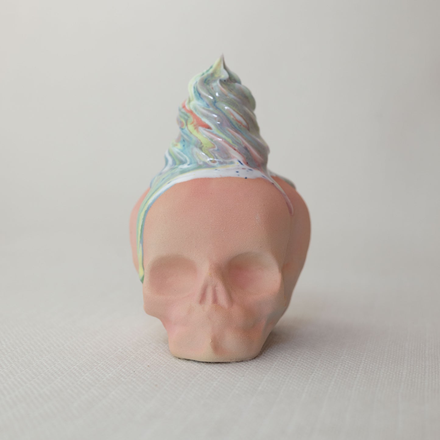 Large Rainbow Unicorn Dessert Skull C2