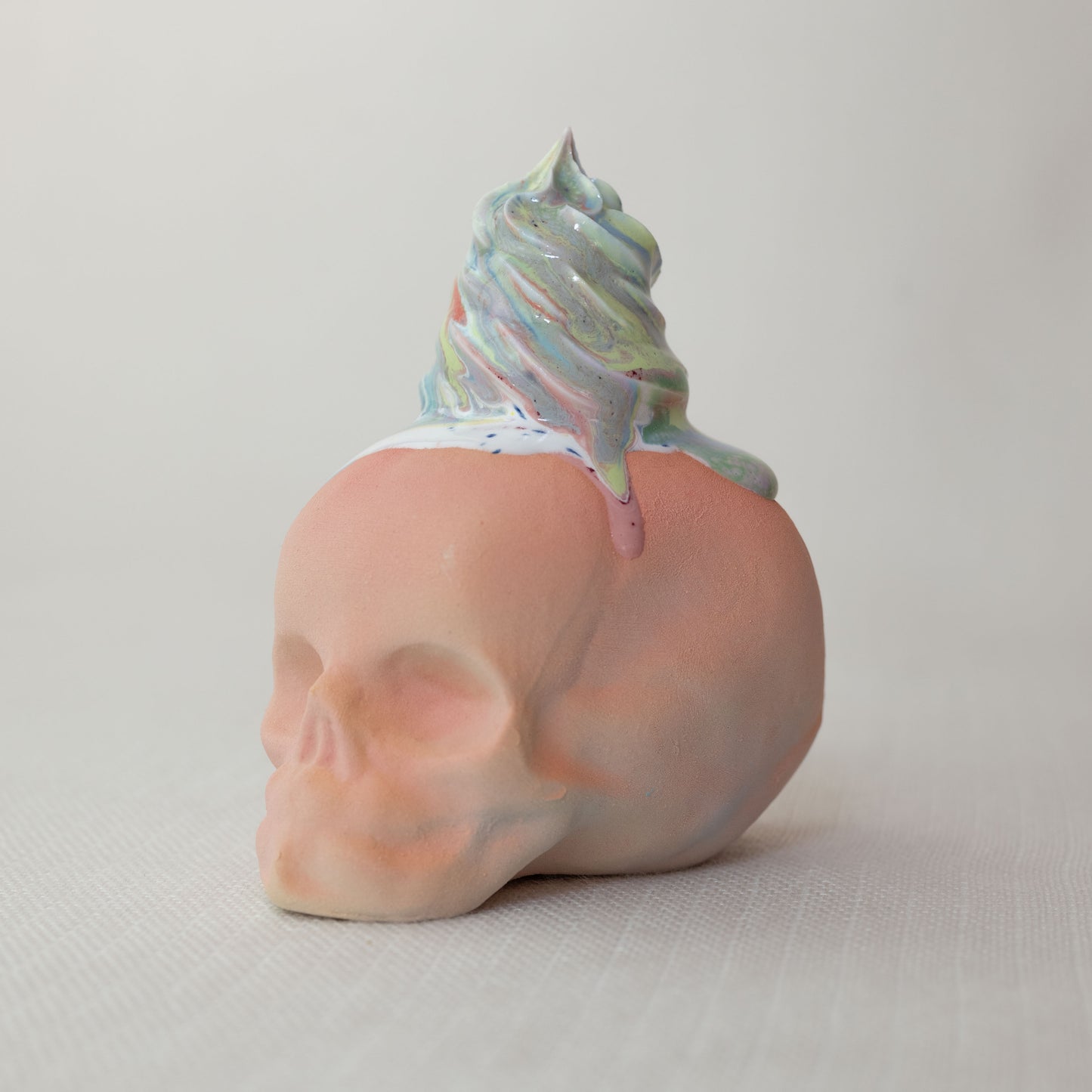 Large Rainbow Unicorn Dessert Skull C2