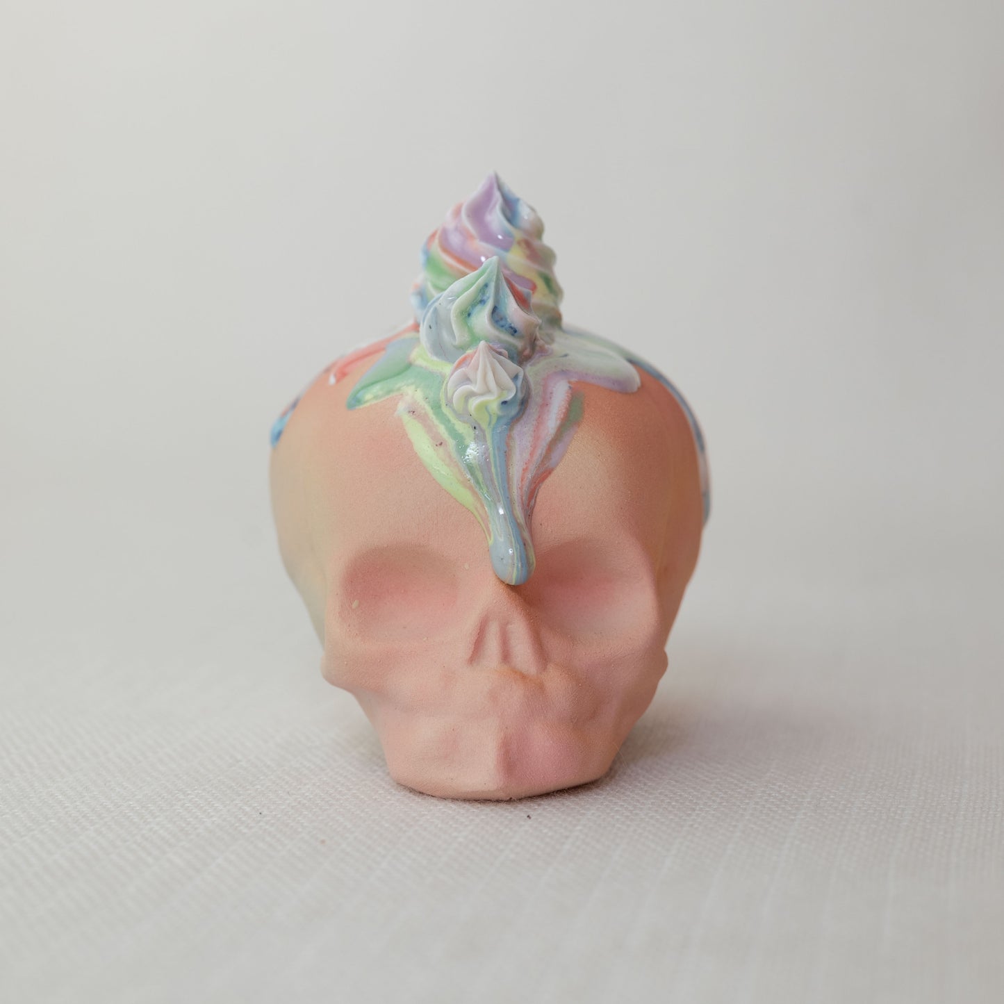 Large Rainbow Unicorn Dessert Skull M2