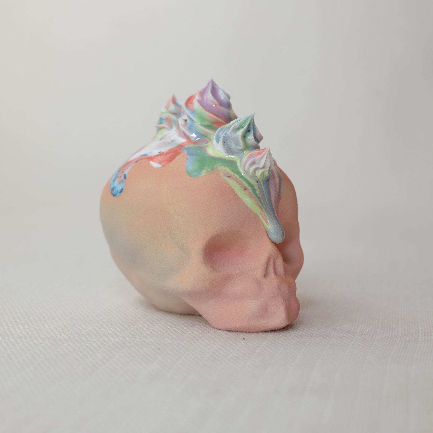 Large Rainbow Unicorn Dessert Skull M2