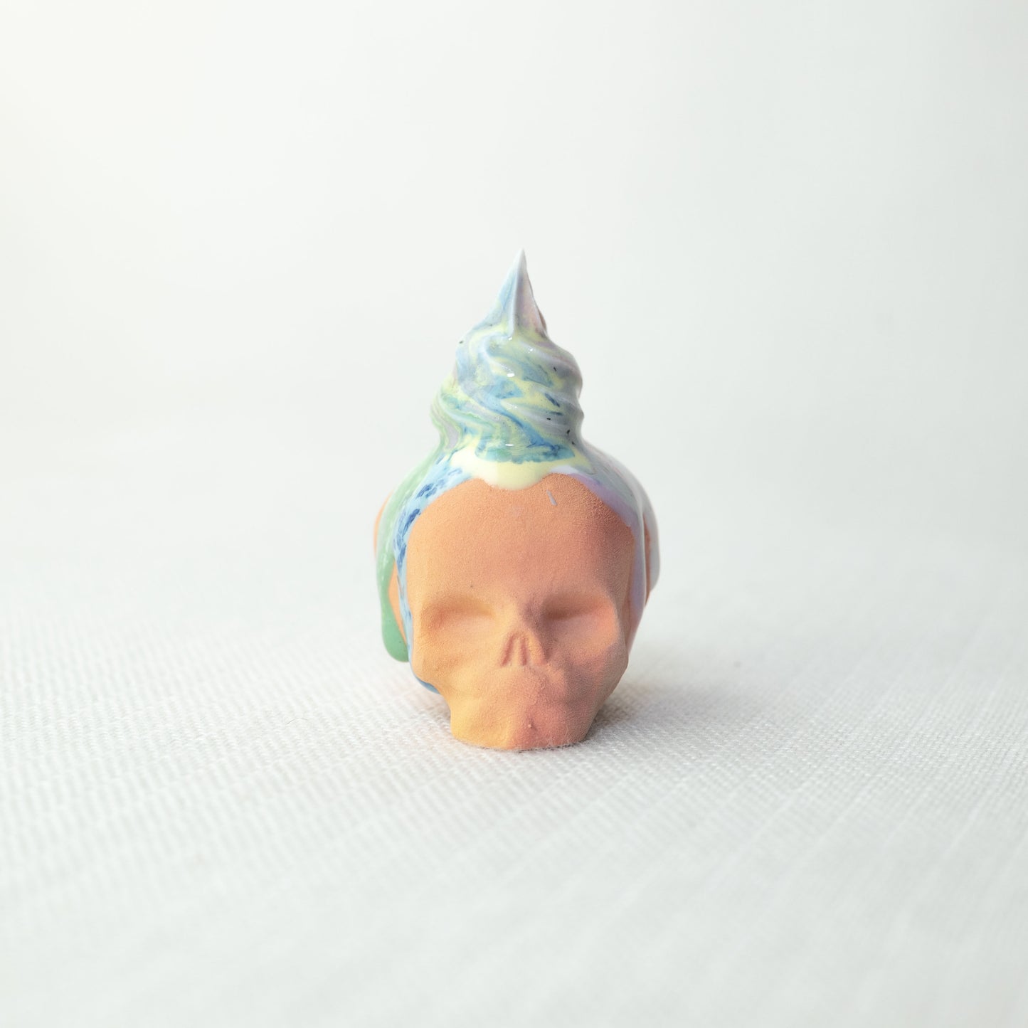 Small Rainbow Unicorn Dessert Skull C2