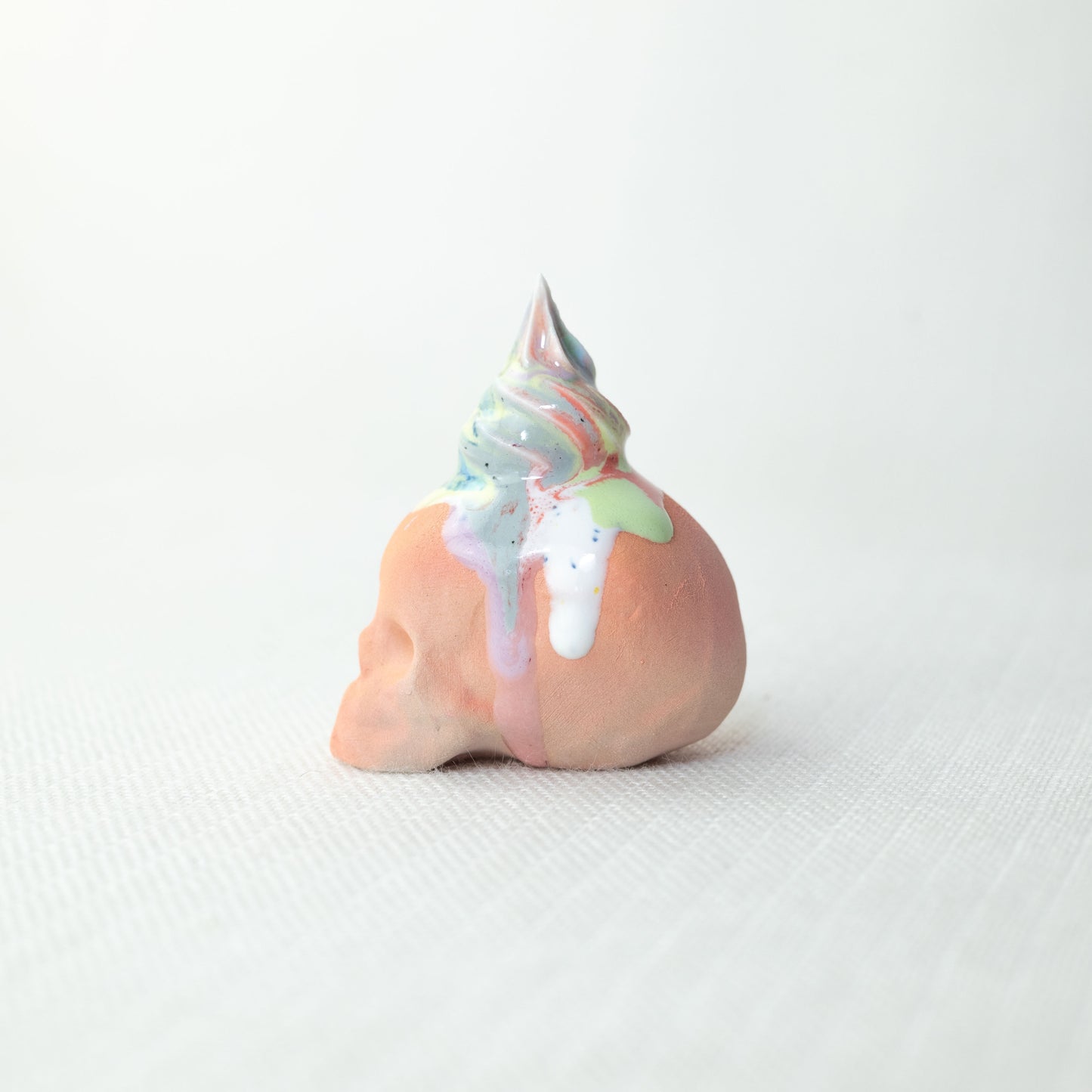 Small Rainbow Unicorn Dessert Skull C2