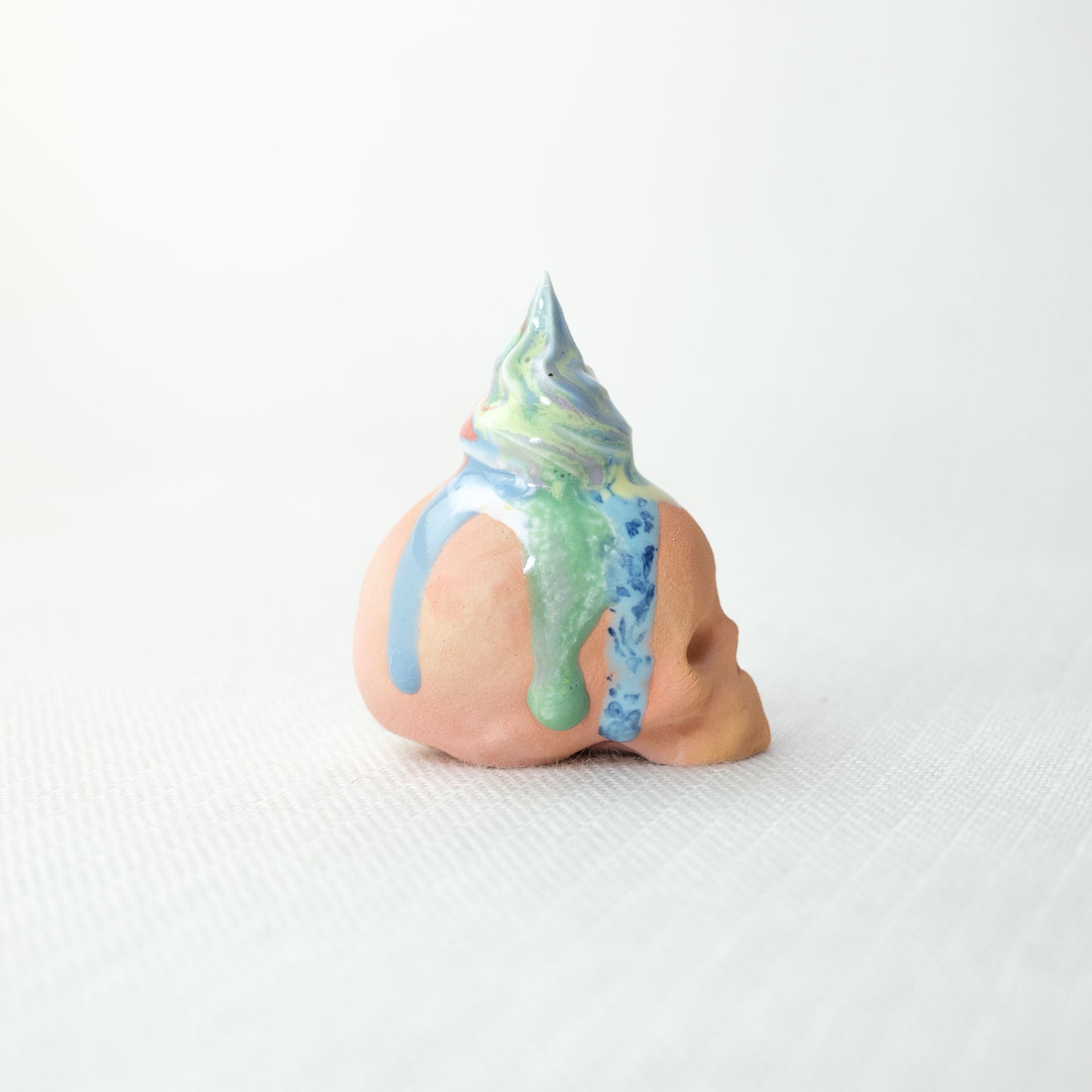 Small Rainbow Unicorn Dessert Skull C2