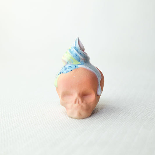 Small Rainbow Unicorn Dessert Skull C3