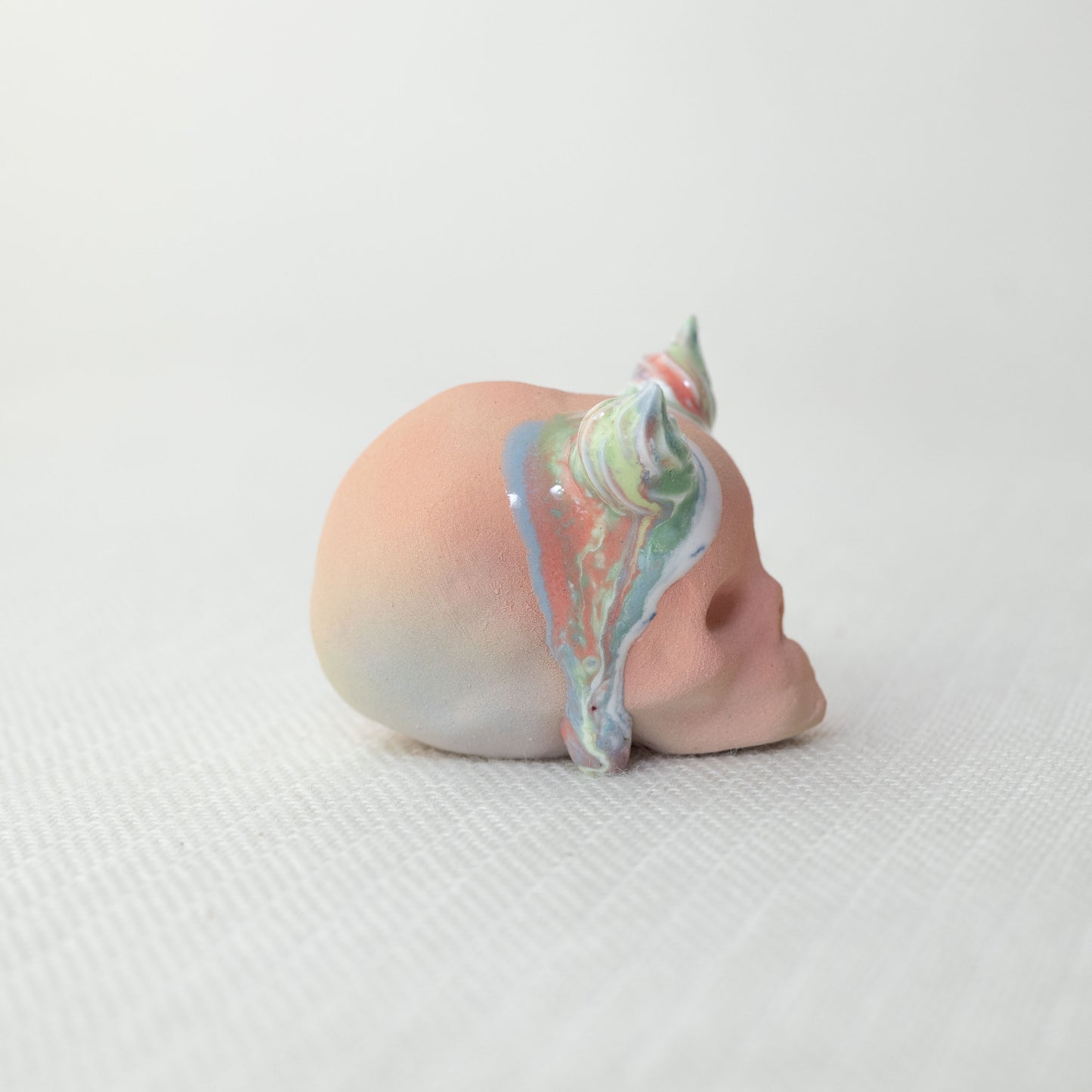 Small Rainbow Unicorn Dessert Skull D3