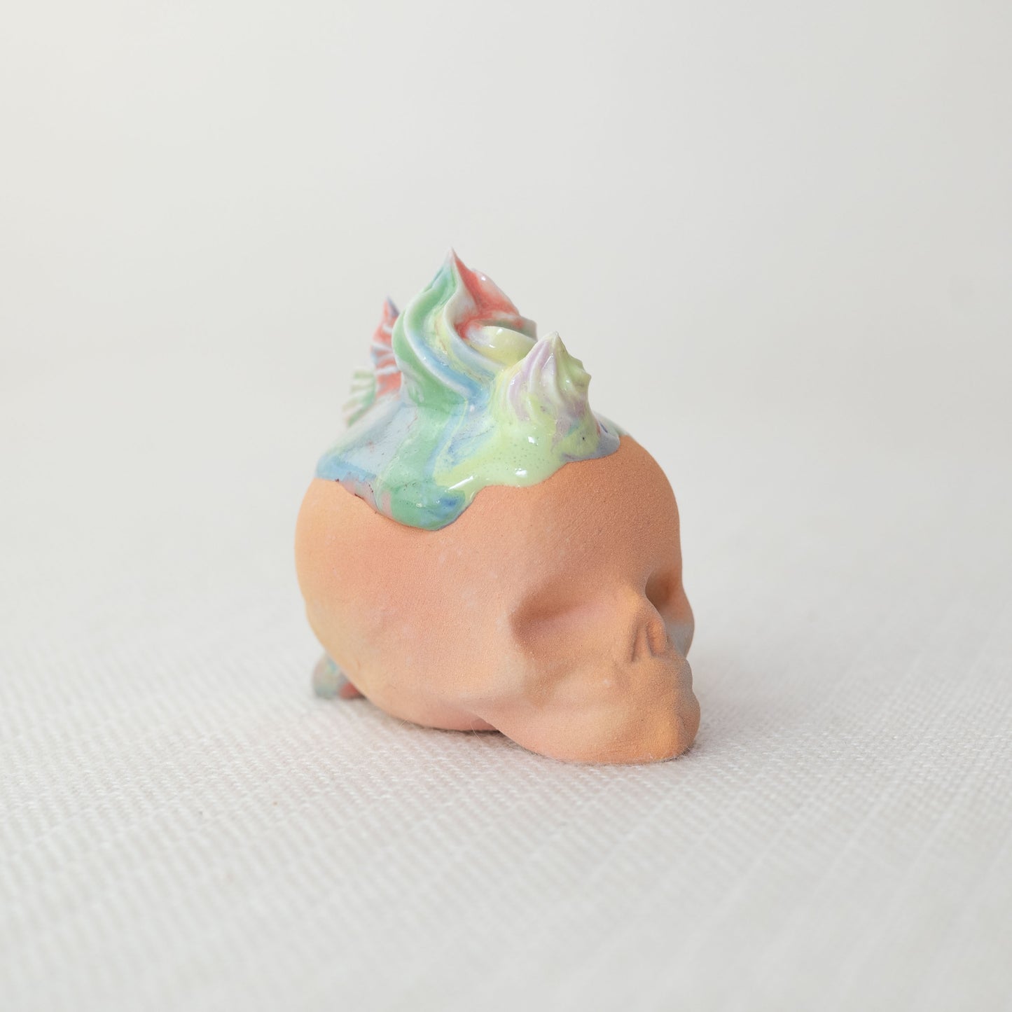 Small Rainbow Unicorn Dessert Skull M2