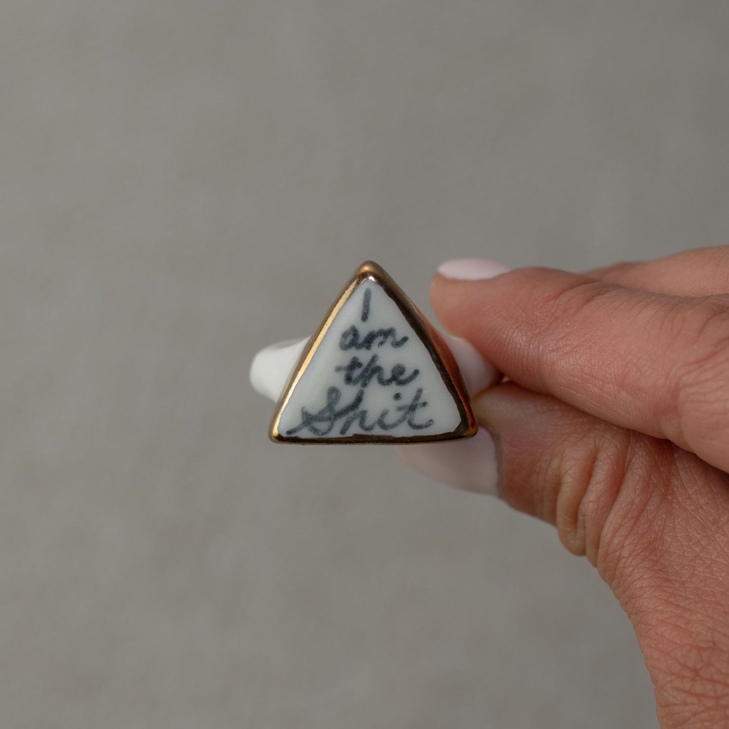 Expletives Gilded Porcelain Ring