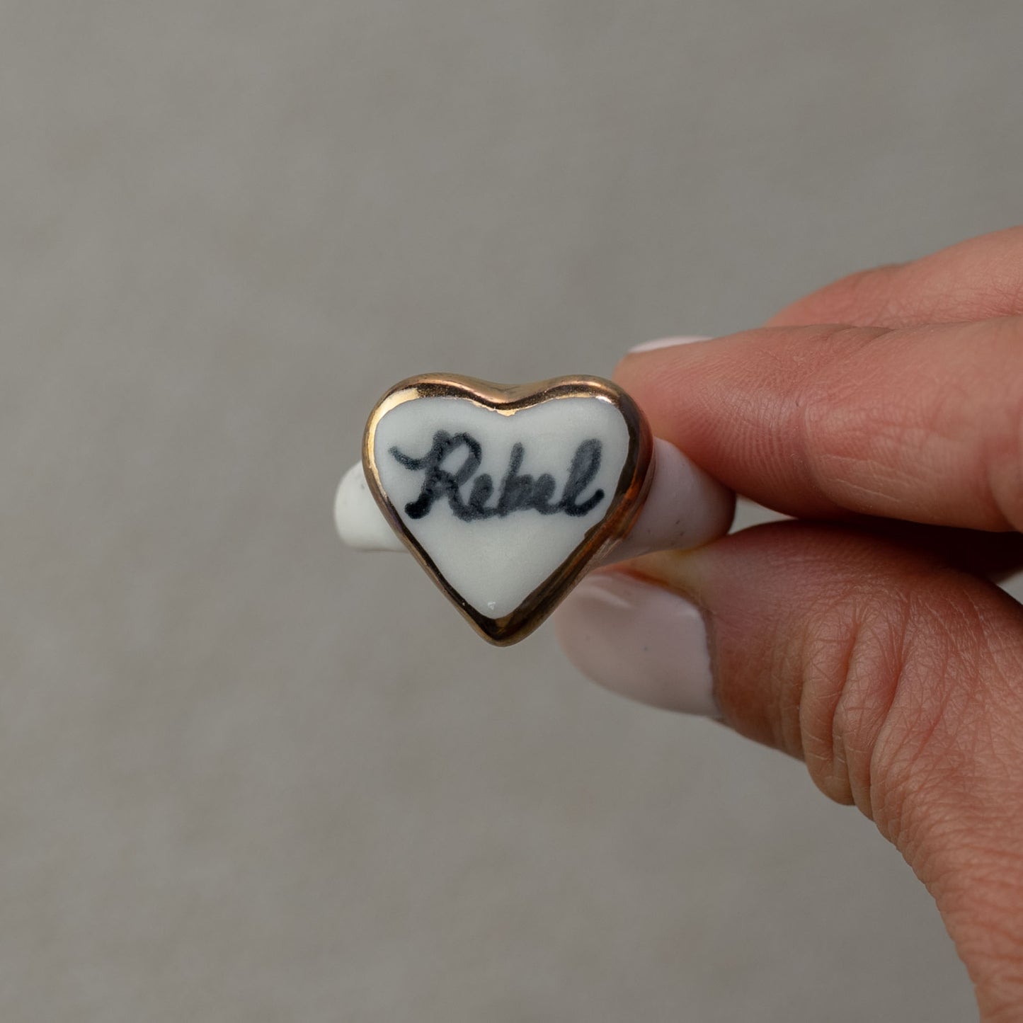 Rebels Gilded Porcelain Ring