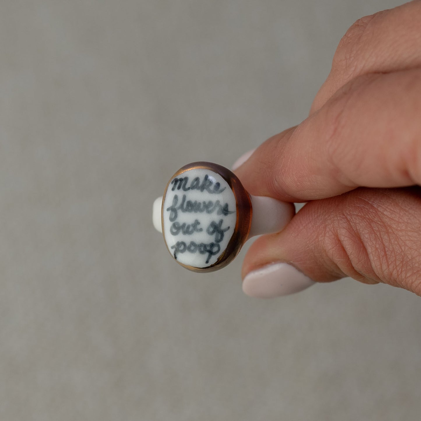 Rebels Gilded Porcelain Ring