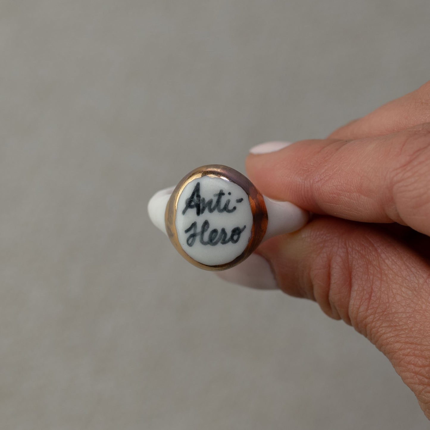 Rebels Gilded Porcelain Ring