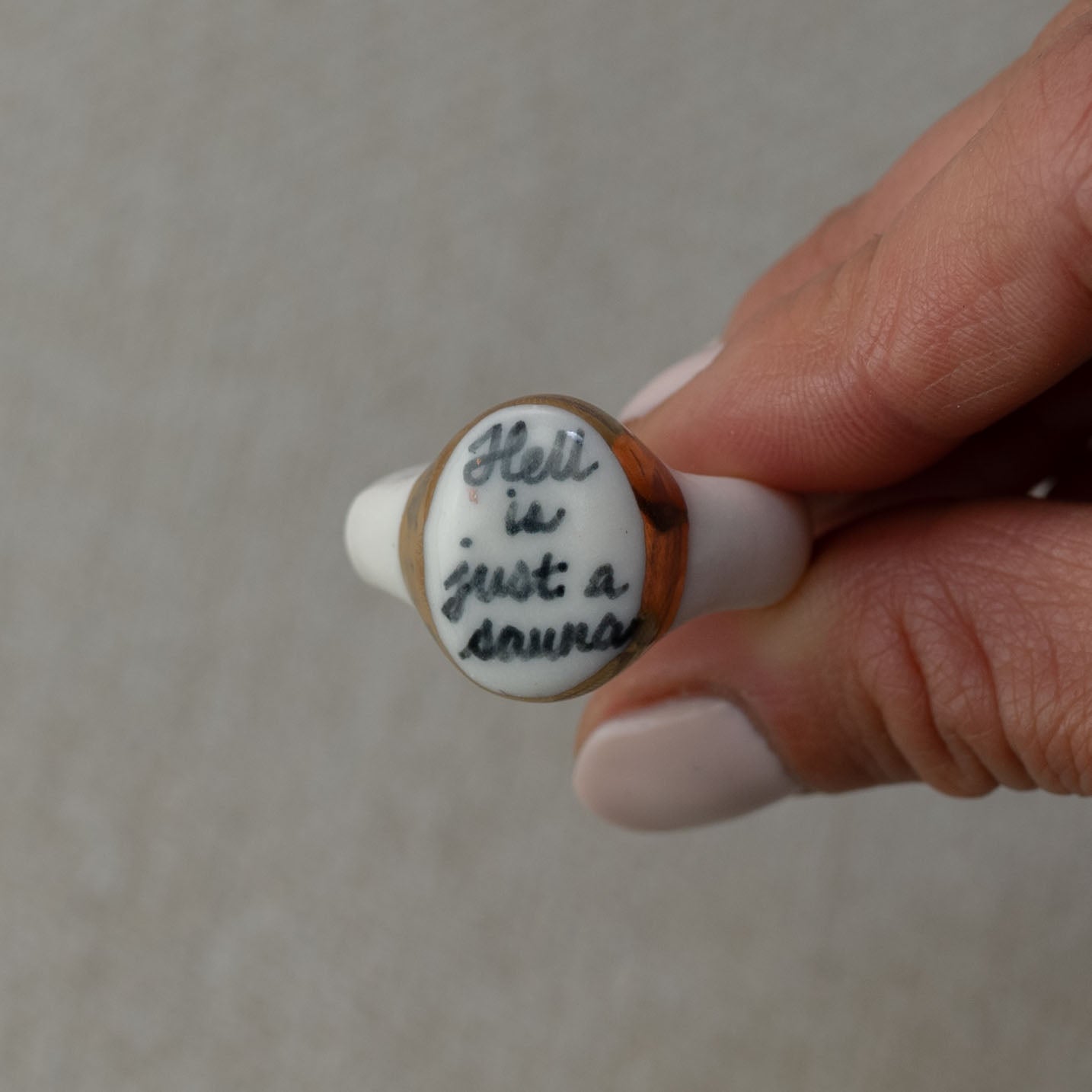 Rebels Gilded Porcelain Ring