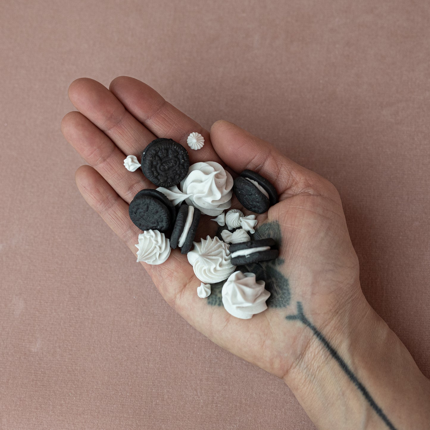 Handful of Ceramic Confetti - Cookies and Cream