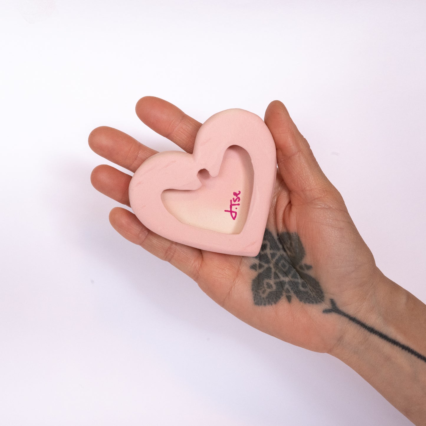 "Wink Wink" Ceramic Conversational Heart
