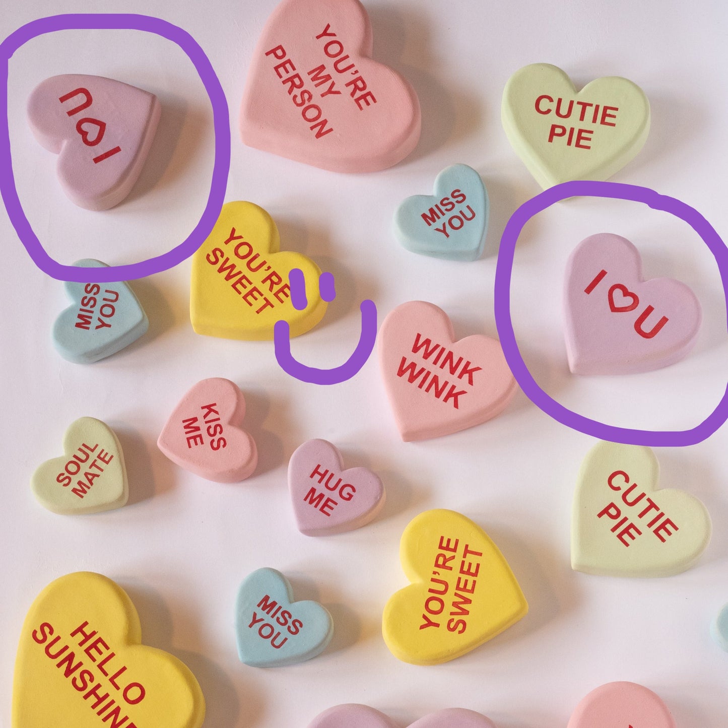 "I Heart U" Ceramic Conversational Heart