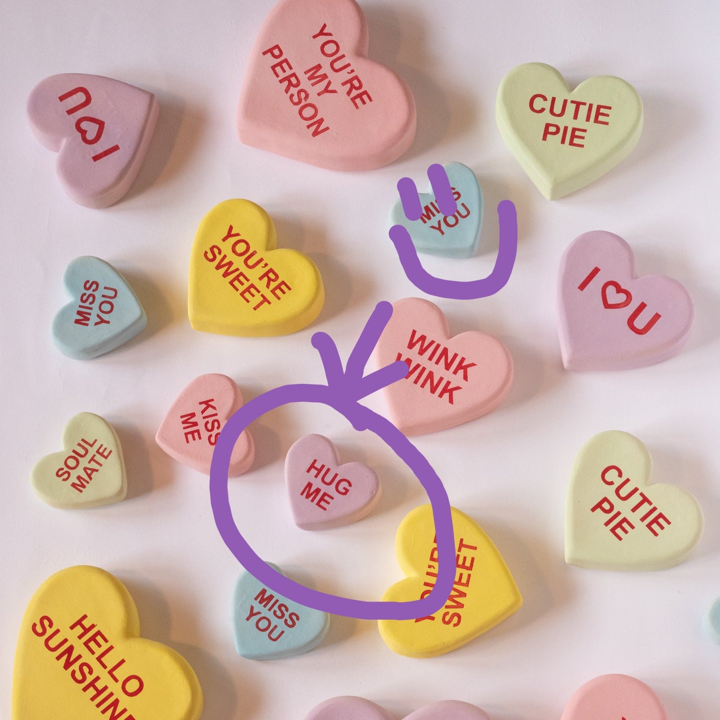 "Hug Me" Ceramic Conversational Heart