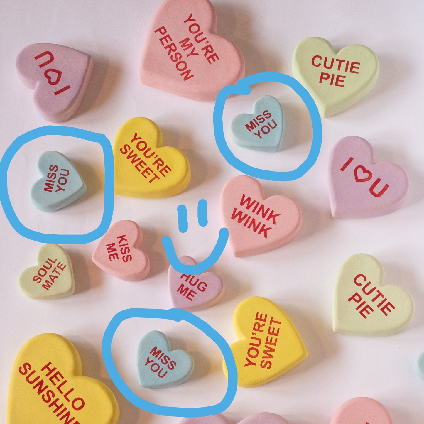 "Miss You" Ceramic Conversational Heart