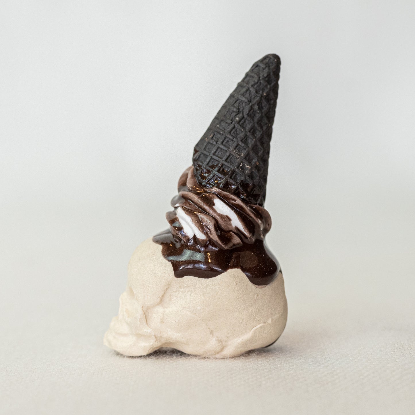 Ceramic Cookies and Cream Vanilla Cone Skull (Small)