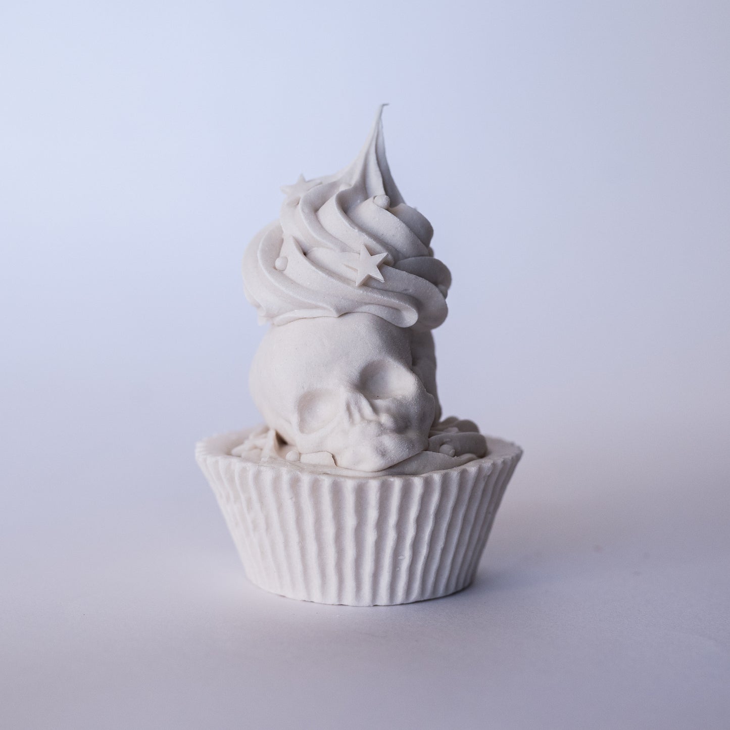 Frosted Skull Cupcake with Star Sprinkles (Limited Edition Porcelain Sculpture)