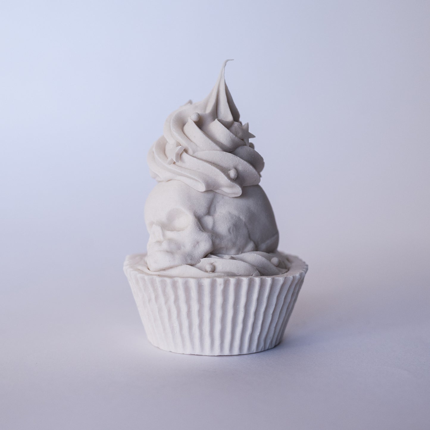 Frosted Skull Cupcake with Star Sprinkles (Limited Edition Porcelain Sculpture)