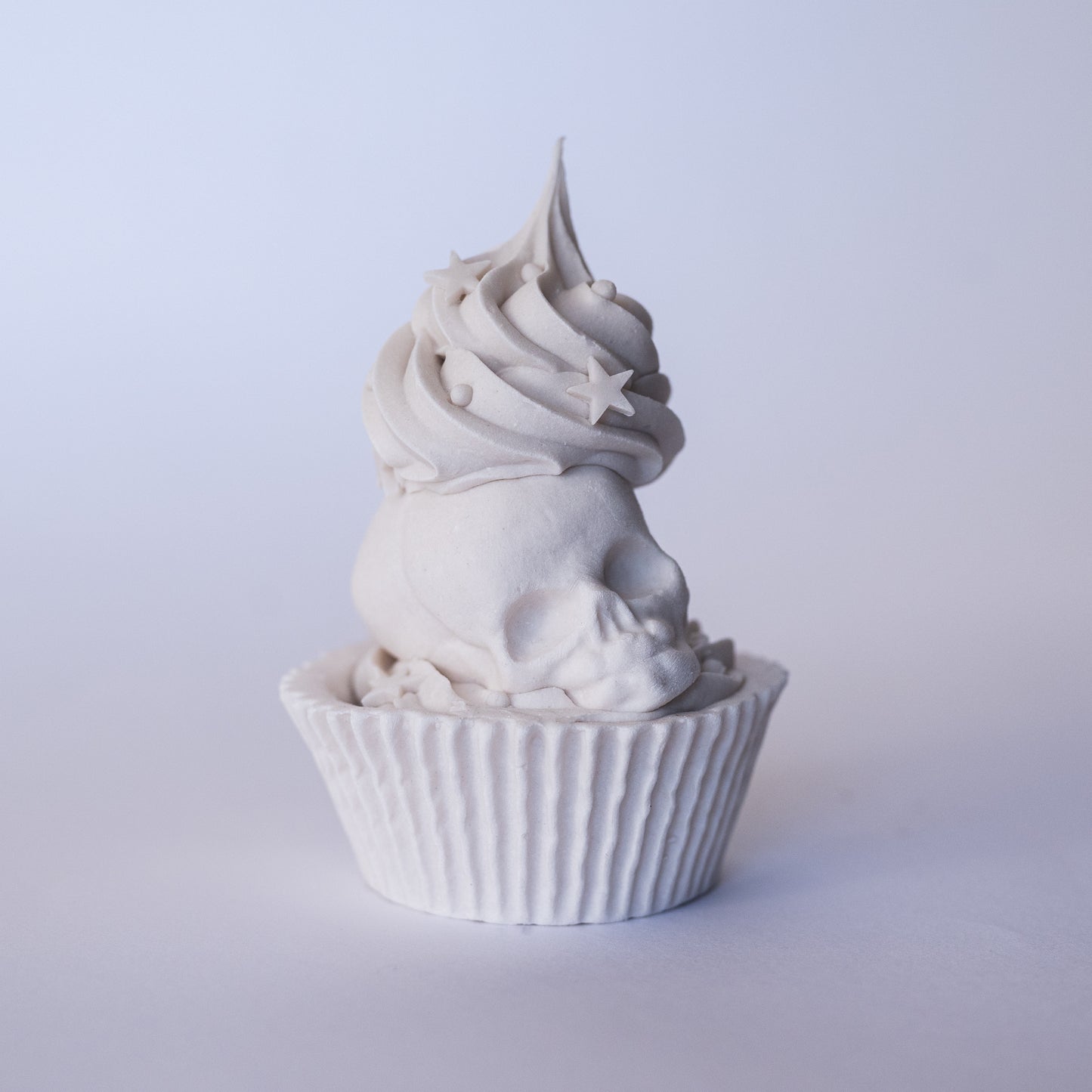 Frosted Skull Cupcake with Star Sprinkles (Limited Edition Porcelain Sculpture)