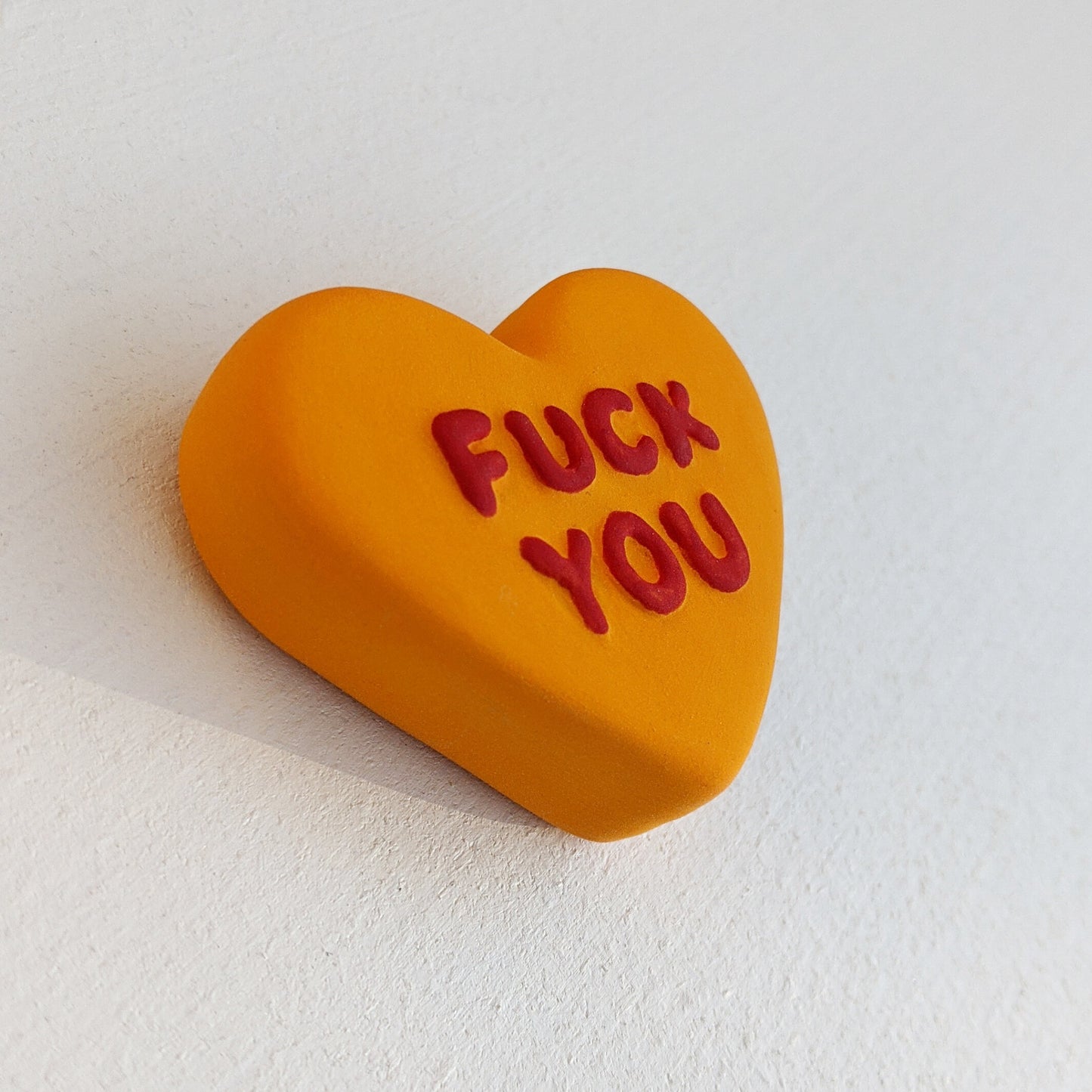 "F**K YOU" Porcelain Puffy Conversational Heart