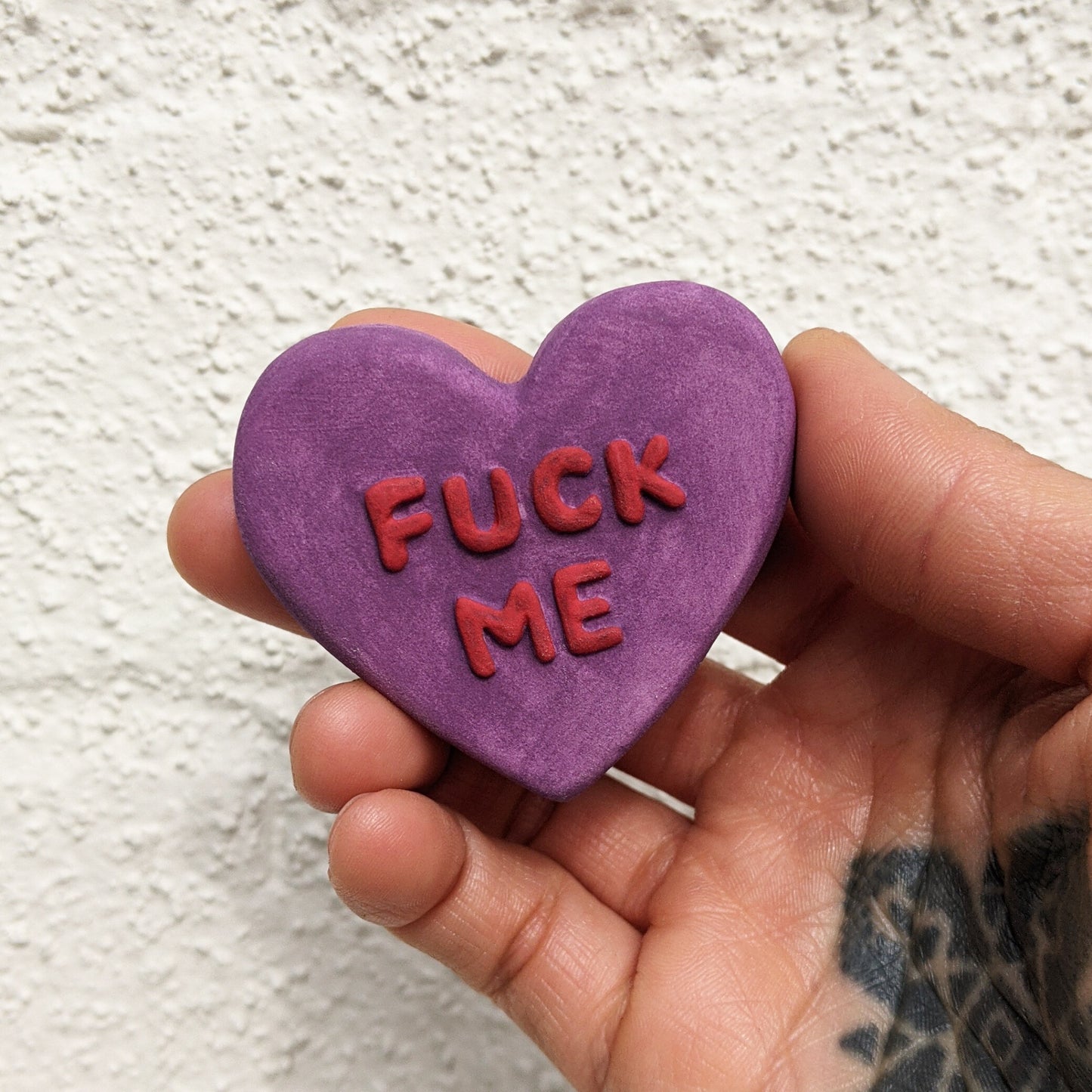 Fuck me ceramic porcelain conversation heart