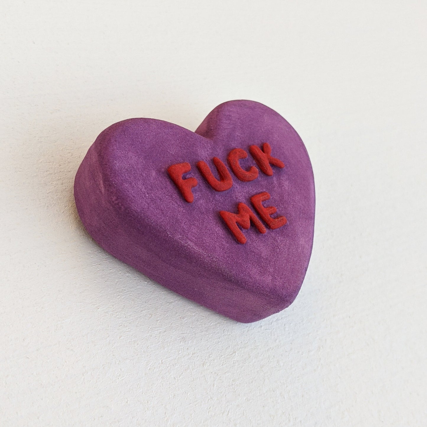 "F**K ME" Porcelain Puffy Conversational Heart