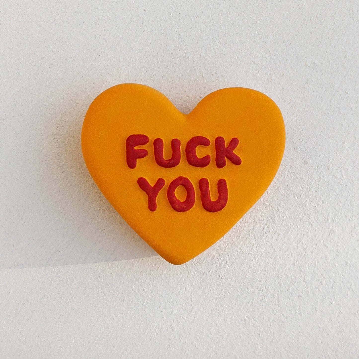 "F**K YOU" Porcelain Puffy Conversational Heart