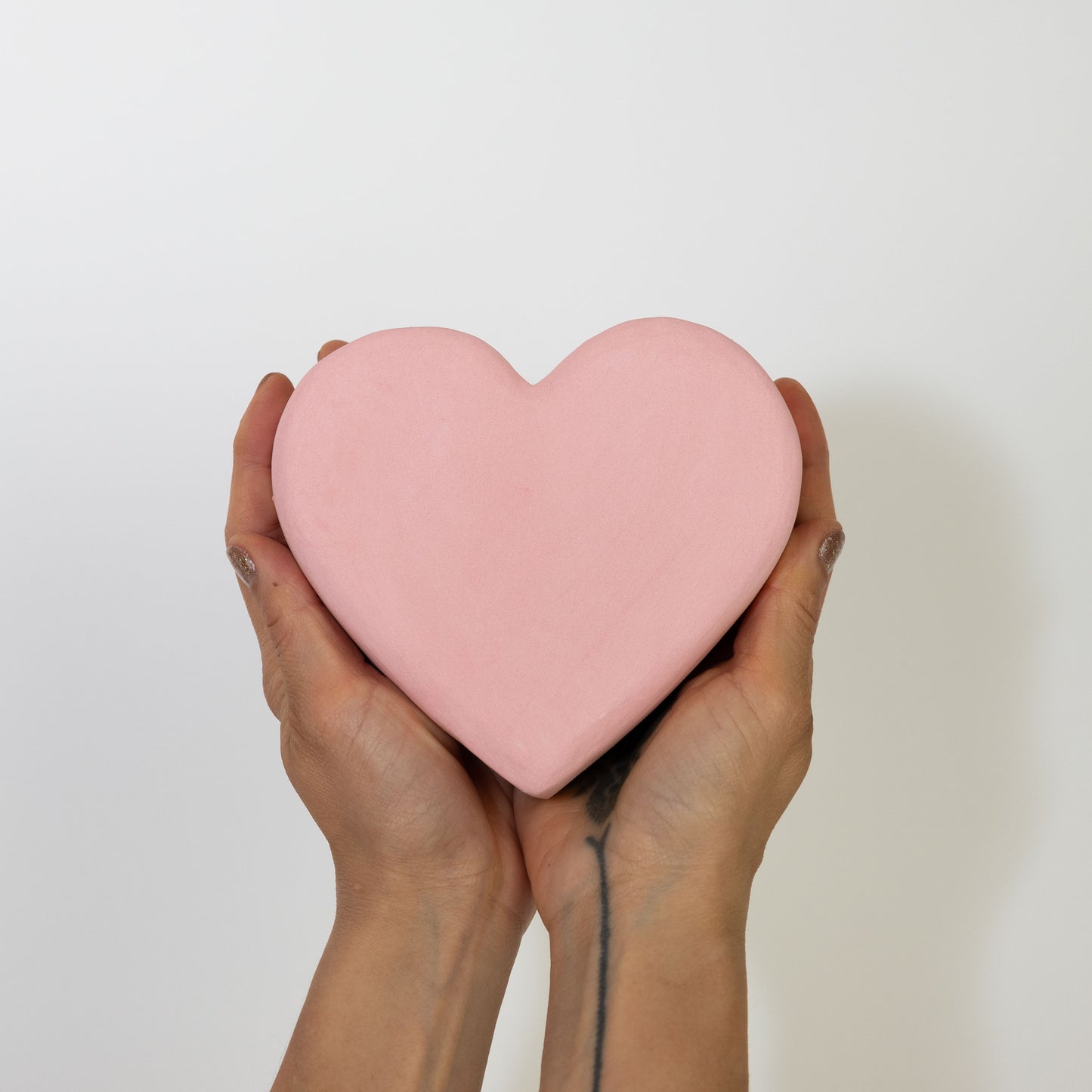 Jumbo "Lucky Charm" Pink Heart Ceramic Sculpture