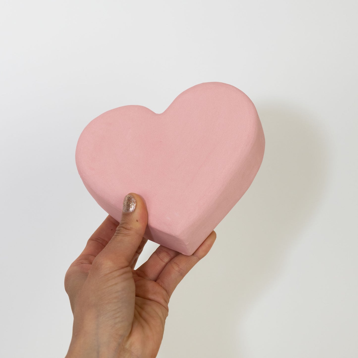 Jumbo "Lucky Charm" Pink Heart Ceramic Sculpture