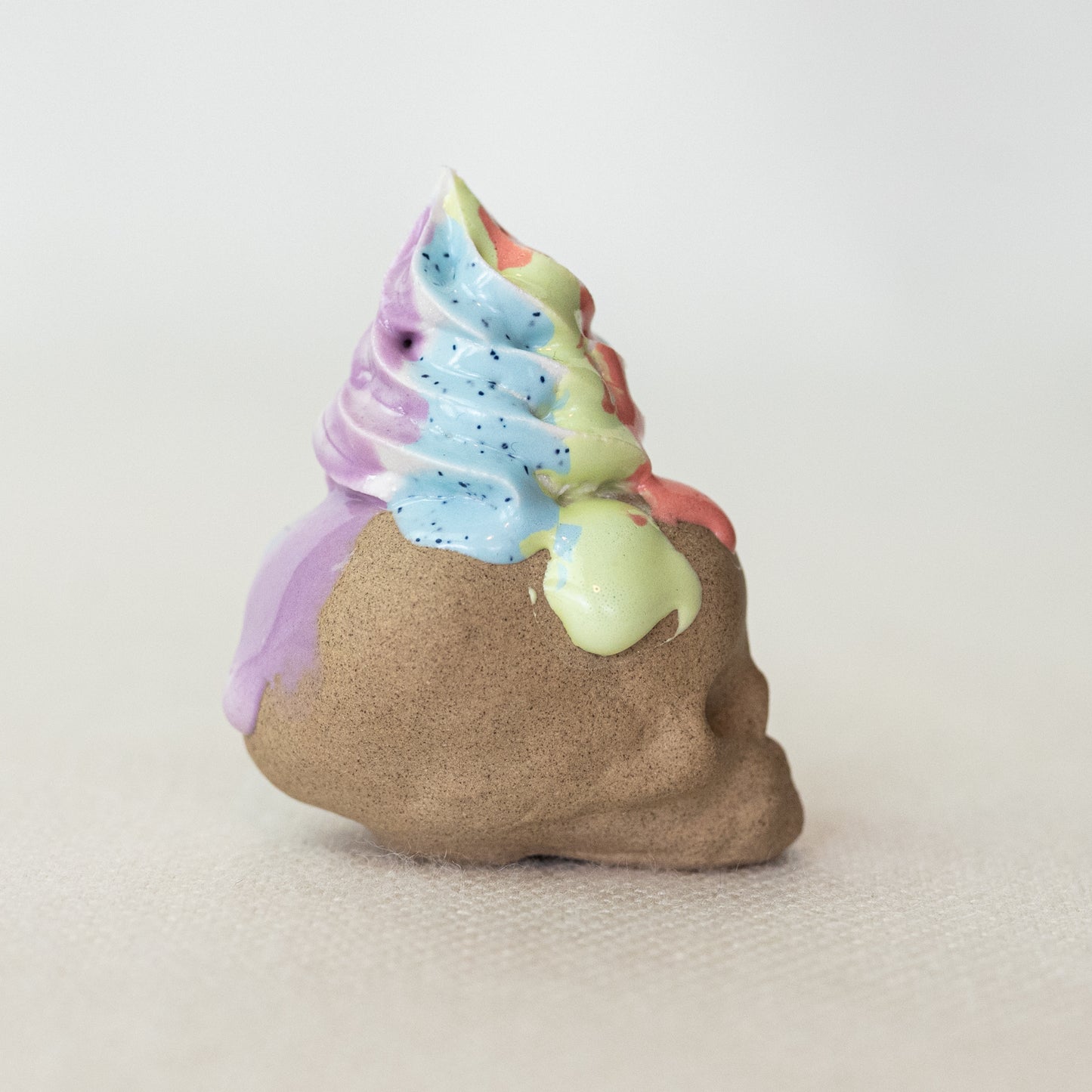 Pastel Rainbow Unicorn Drizzle Skull (Small)